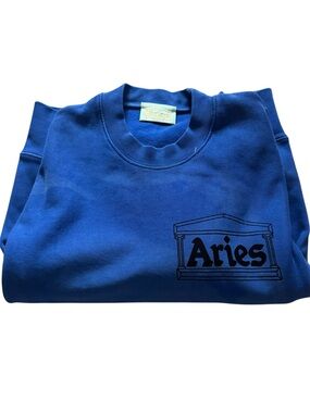 Aries Blue Crewneck Sweatshirt - Men's Casual Pullover